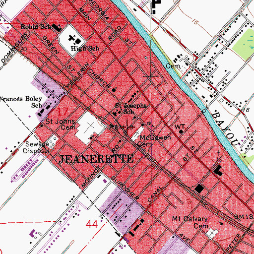 Topographic Map of Church of Christ, LA