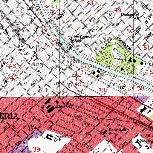 Topographic Map of Church of Christ, LA