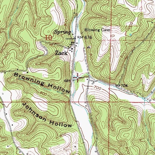 Topographic Map of Scott Hollow, AR