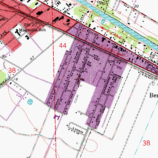 Topographic Map of The Church of Jesus Christ of Latter Day Saints, LA