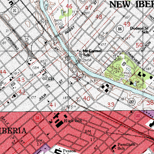 Topographic Map of Congregation Gates of Prayer, LA