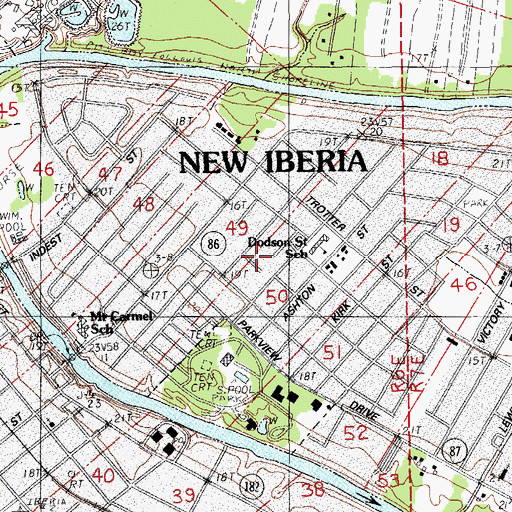 Topographic Map of Coopersville, LA