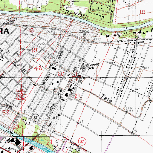Topographic Map of Dauterive Hospital, LA
