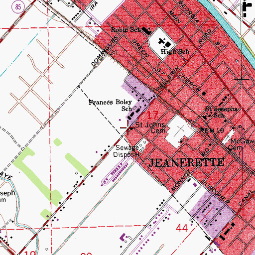Topographic Map of First Church of God in Christ, LA