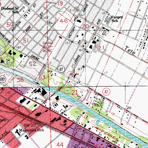 Topographic Map of First Presbyterian Church, LA