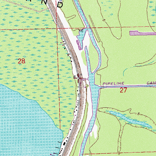 Topographic Map of Fish Island, LA