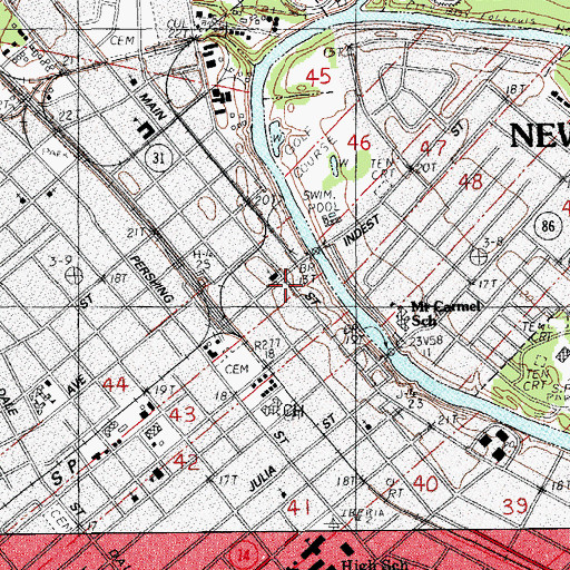 Topographic Map of House of Prayer Church, LA