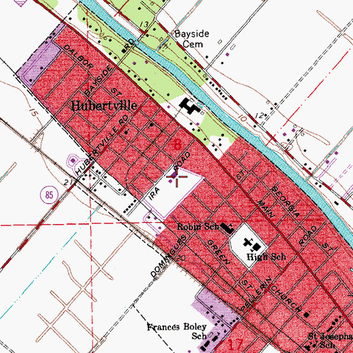 Topographic Map of Jeanerette Elementary School, LA