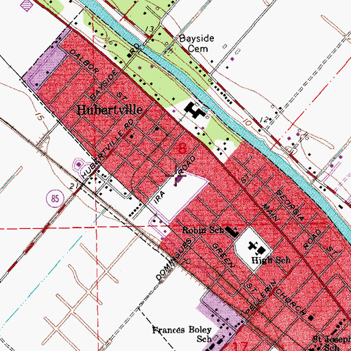 Topographic Map of Joseph Gonsoulin Elementary School, LA