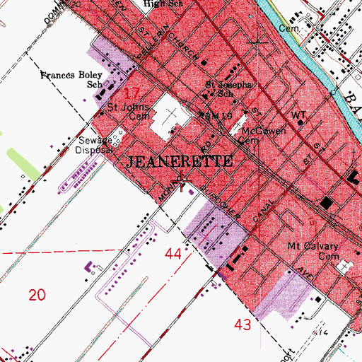 Topographic Map of King Joseph Recreation Center, LA