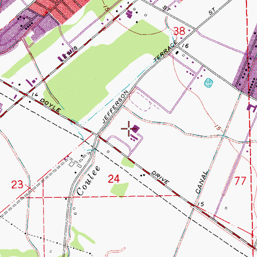 Topographic Map of New Iberia Senior High School, LA