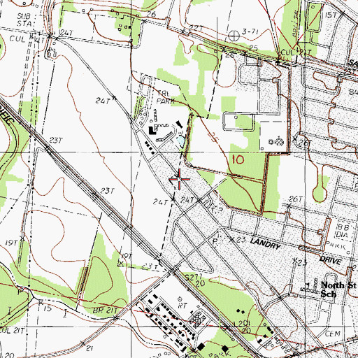 Topographic Map of New Iberia Praise and Worship Center, LA