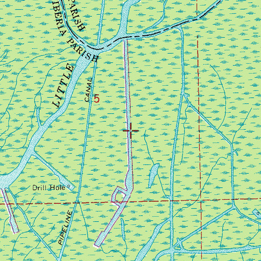 Topographic Map of North Bayou Pigeon Oil Field, LA