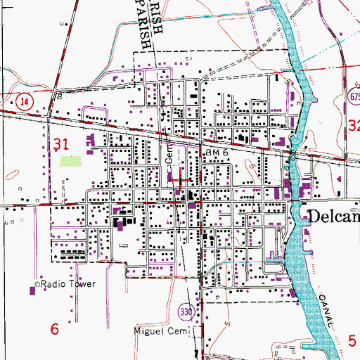 Topographic Map of Our Lady of the Lake Catholic Church, LA