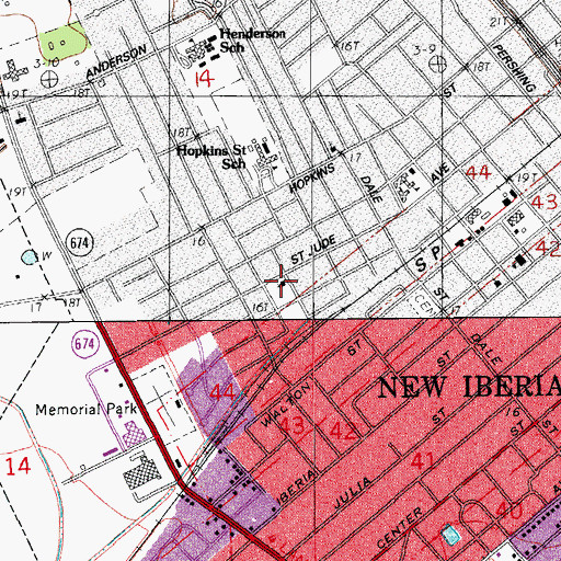 Topographic Map of Our Lady of Perpetual Help Catholic Church, LA