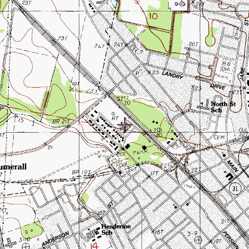 Topographic Map of Park Elementary School, LA