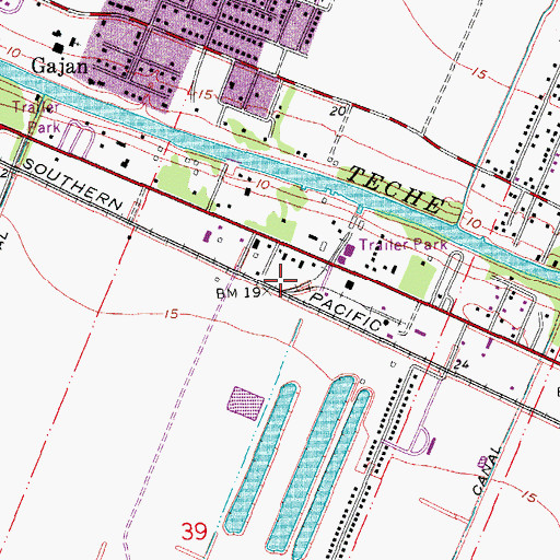 Topographic Map of Power House Spur, LA