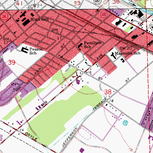 Topographic Map of Roadside Full Gospel Church, LA