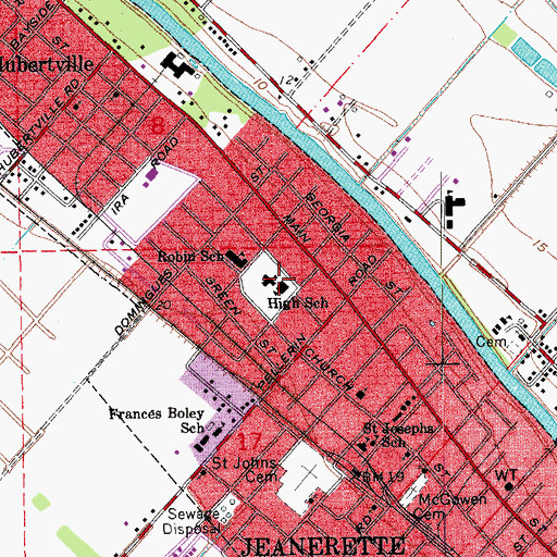 Topographic Map of Saint Charles Street Elementary School, LA