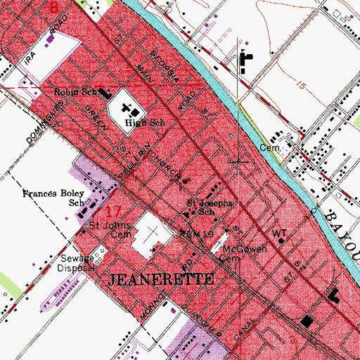 Topographic Map of Saint John the Evangelist Catholic Church, LA