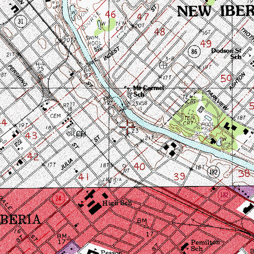 Topographic Map of Shadows of the Teche, LA