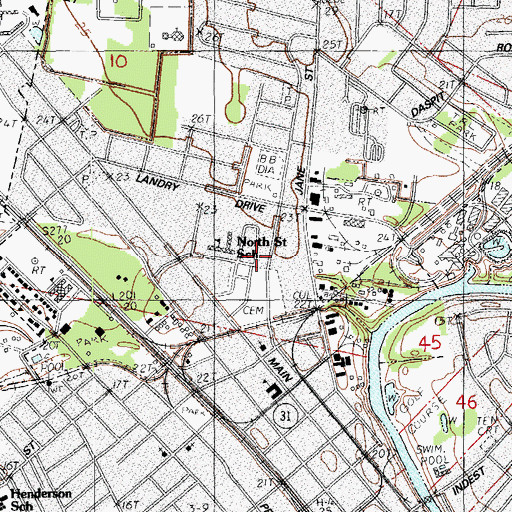 Topographic Map of Solid Rock Baptist Church, LA