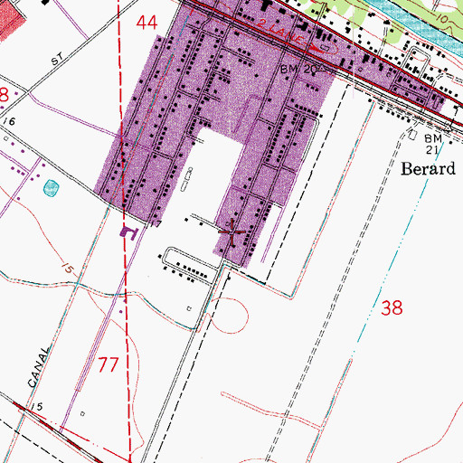 Topographic Map of Temple Baptist Church, LA