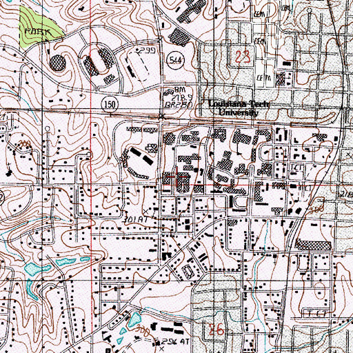 Topographic Map of A E Phillips Laboratory School, LA