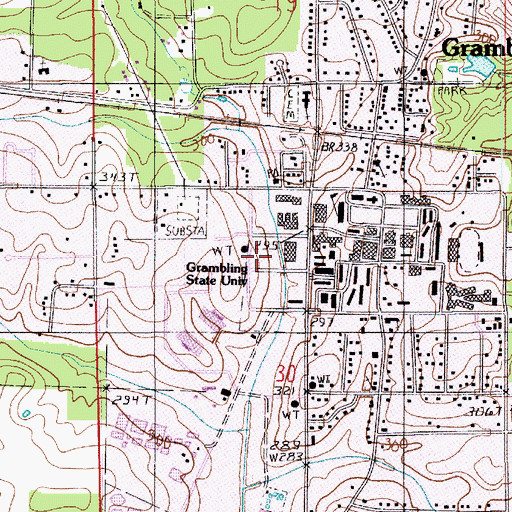 Topographic Map of A J Brown Elementary School, LA