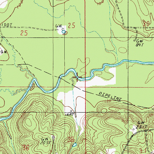 Topographic Map of Andy Branch, LA