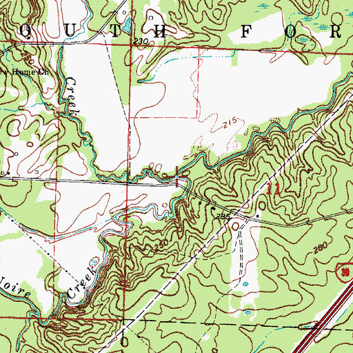 Topographic Map of Scrouge Creek, AR