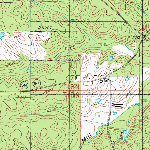 Topographic Map of Antioch United Methodist Church, LA