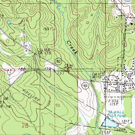 Topographic Map of Autrey Cemetery, LA