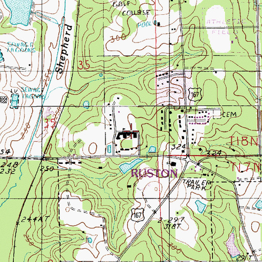 Topographic Map of Bethel Baptist Church, LA