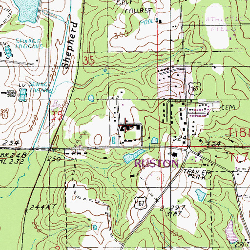 Topographic Map of Bethel Christian School, LA