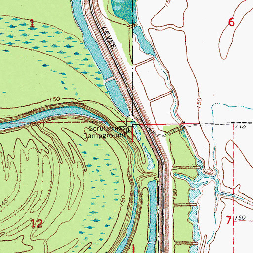 Topographic Map of Scrubgrass Campground, AR