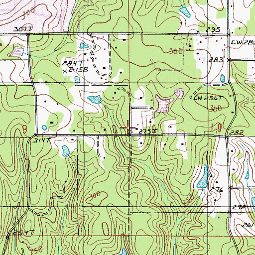 Topographic Map of Burgessville (historical), LA