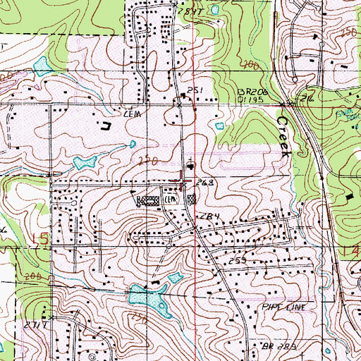 Topographic Map of Cooktown, LA