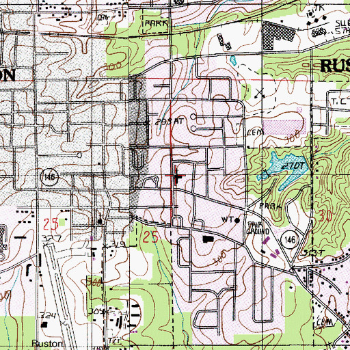 Topographic Map of Ebenezer Church of God in Christ, LA