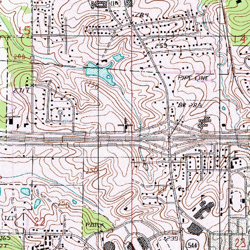 Topographic Map of First Assembly of God Church, LA