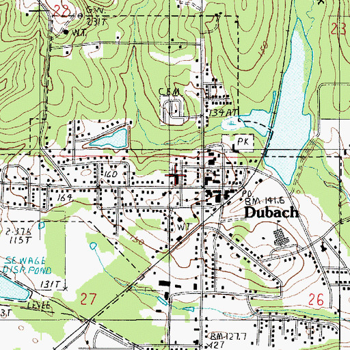 Topographic Map of First Baptist Church, LA
