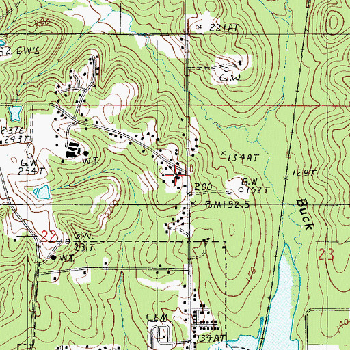 Topographic Map of Grace Baptist Church, LA