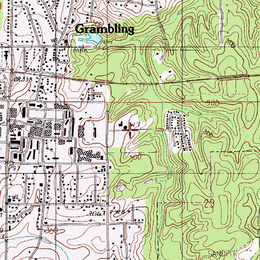 Topographic Map of Grambling Church of Christ, LA