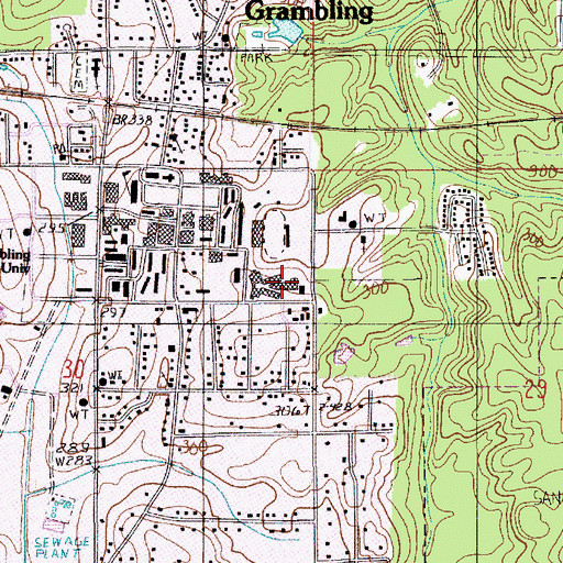 Topographic Map of Grambling State University Laboratory High School, LA