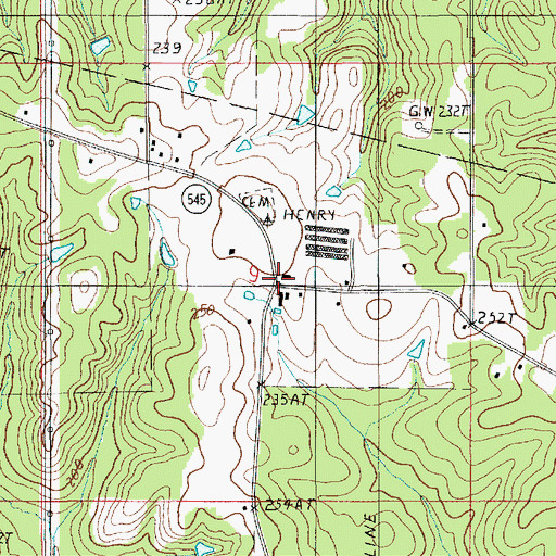 Topographic Map of Henry, LA