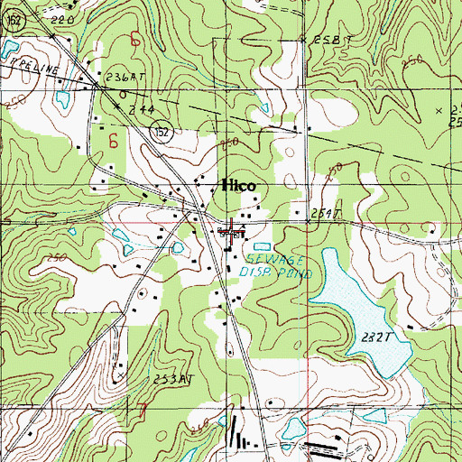 Topographic Map of Hico Elementary School, LA