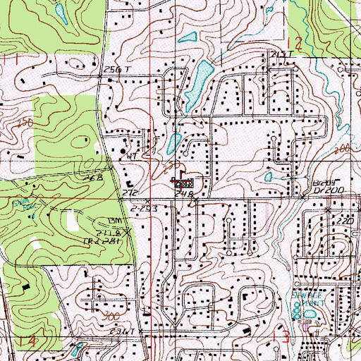 Topographic Map of HILLCREST ELEMENTARY SCHOOL, LA