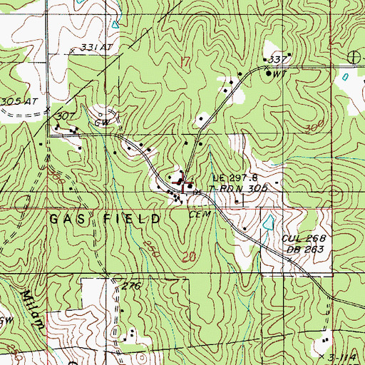 Topographic Map of Liberty Hill Missionary Baptist Church, LA