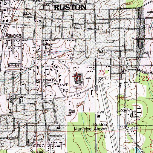 Topographic Map of Lincoln General Hospital, LA