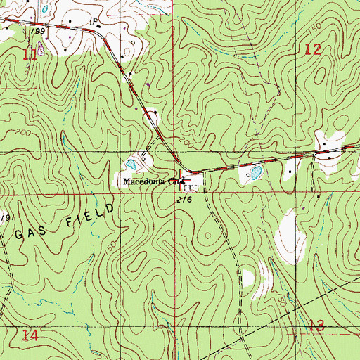 Topographic Map of Macedonia School (historical), LA